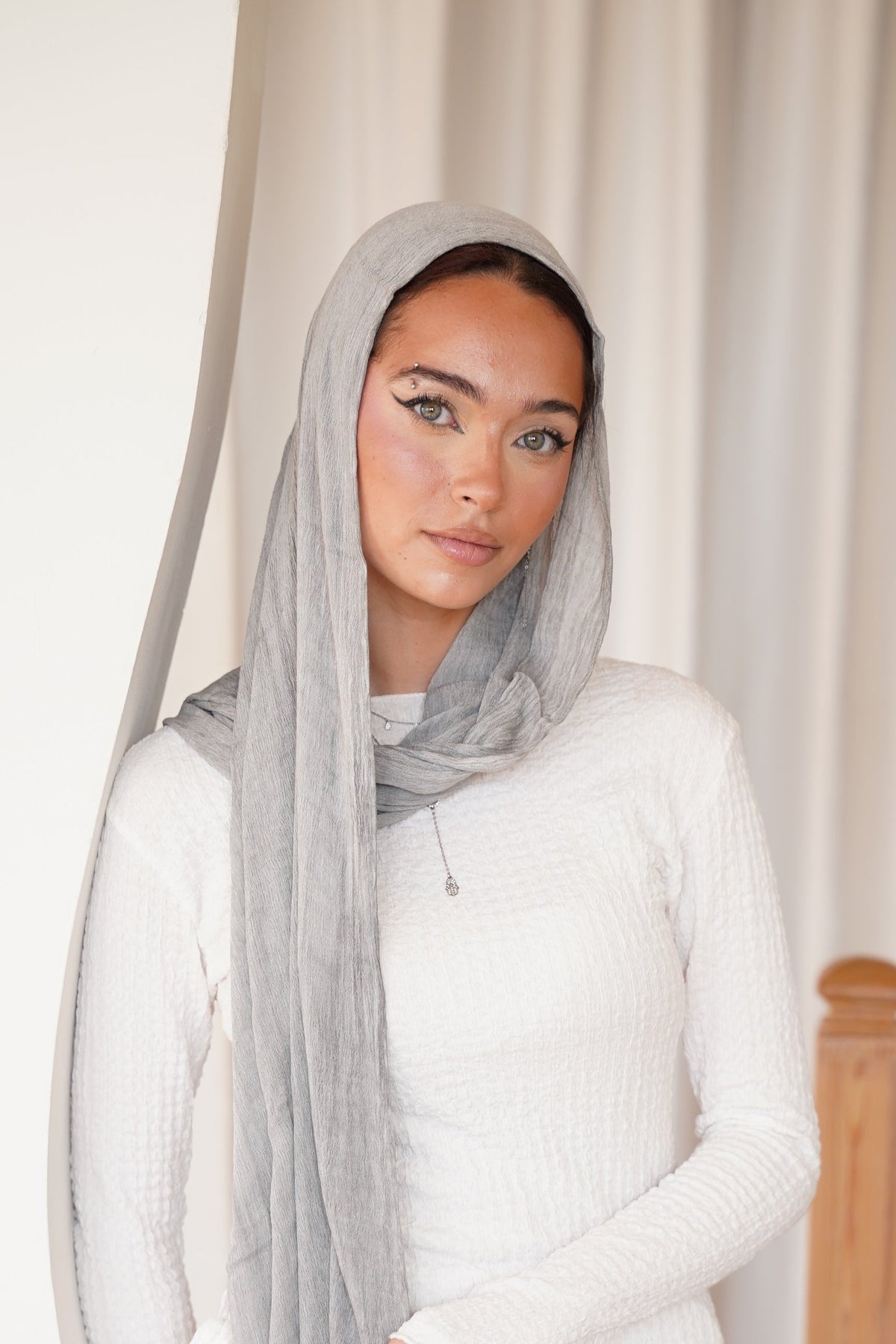 Light Gray Dual-Tone Thailandy Scarf
