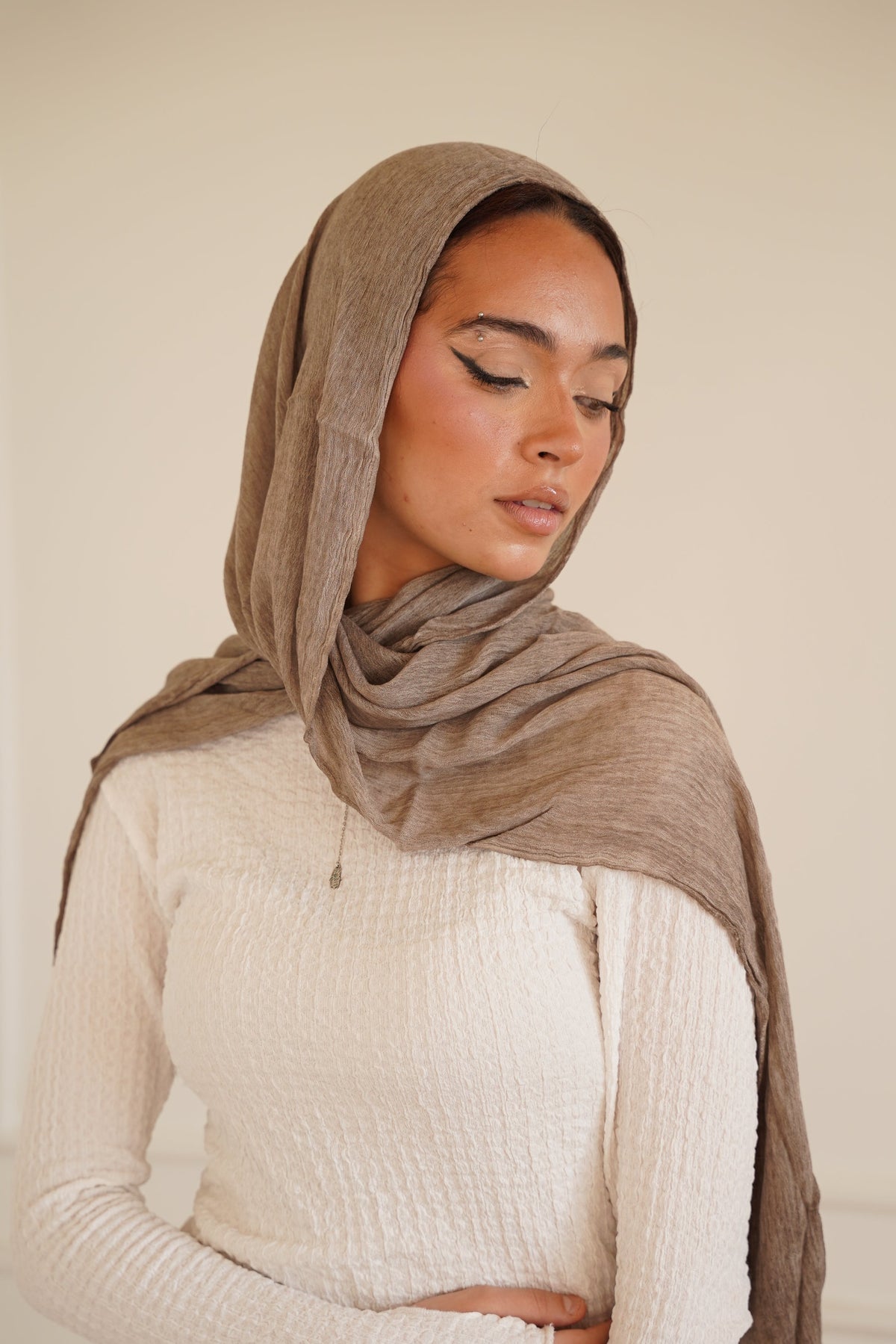 Mocha Beige Dual-Tone Thailandy Scarf