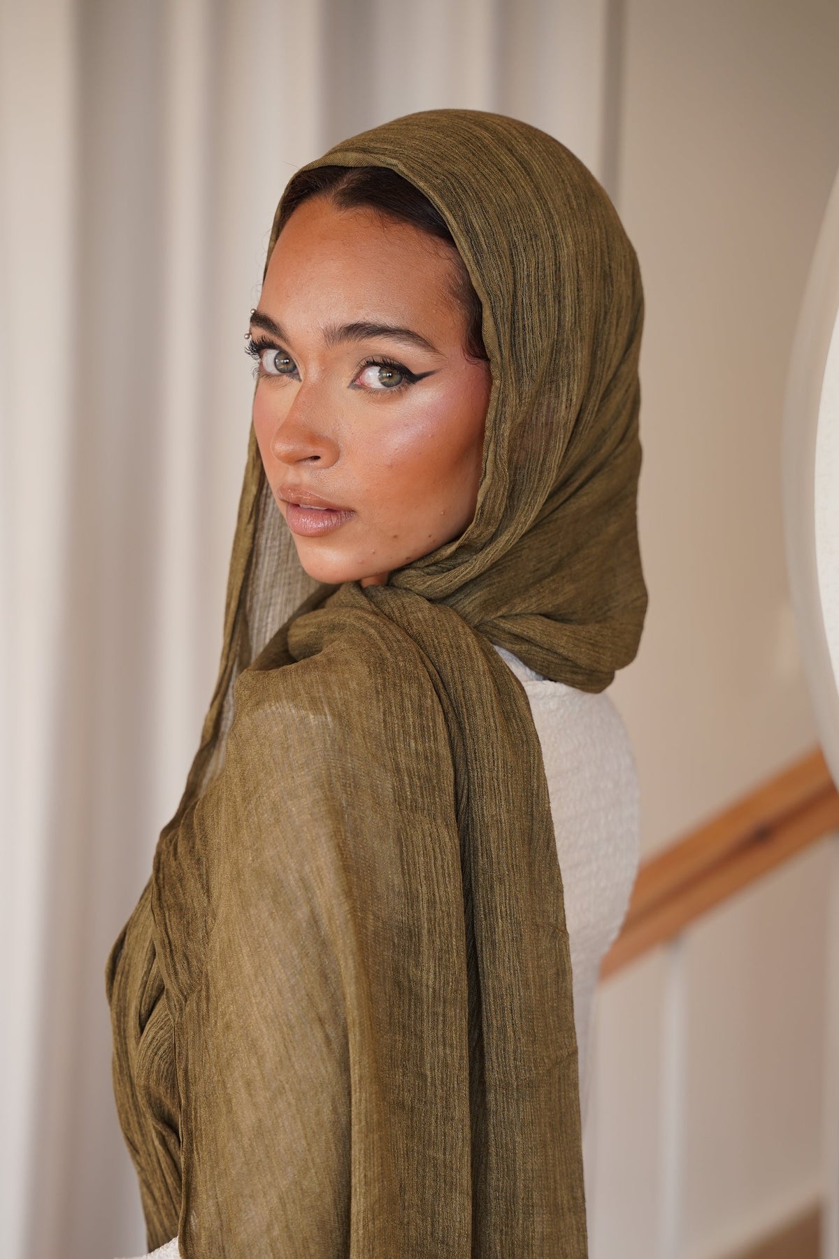 Olive Dual-Tone Thailandy Scarf