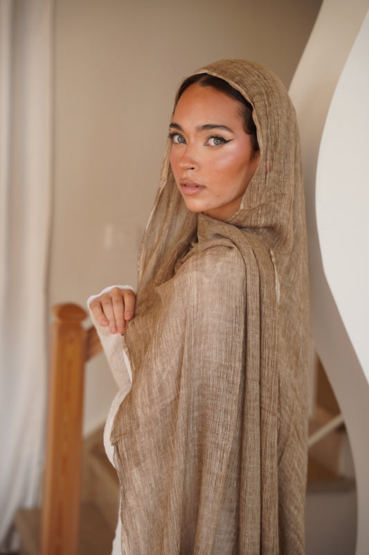 Caramel Beige Dual-Tone Thailandy Scarf