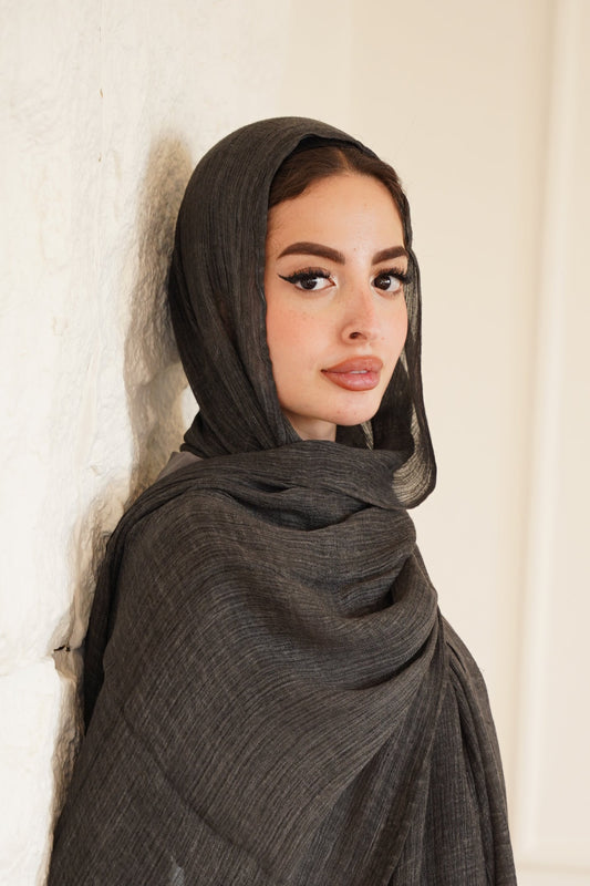 Charcoal Gray Dual-Tone Thailandy Scarf